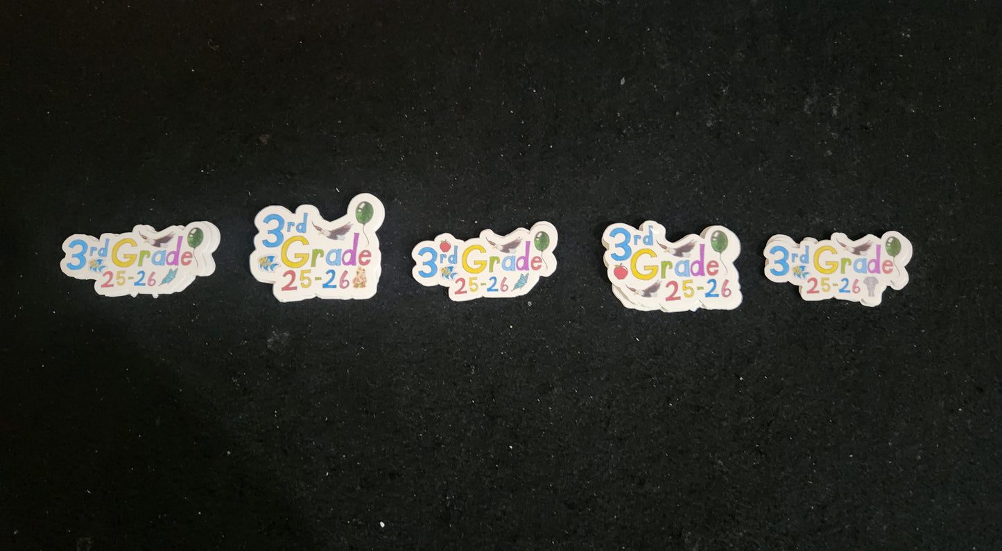 3rd Grade Stickers 2025–2026 School Year Edition