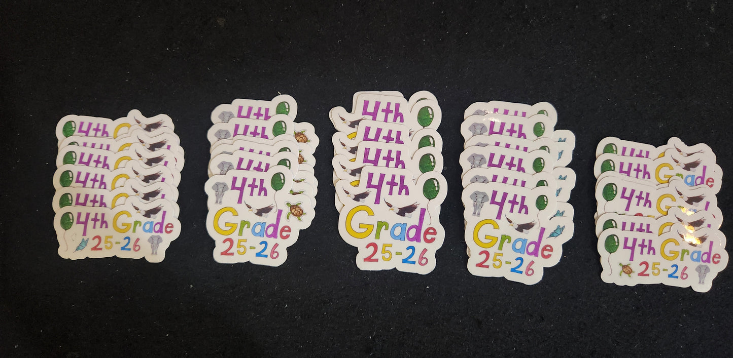 4th Grade Stickers 2025–2026 School Year Edition