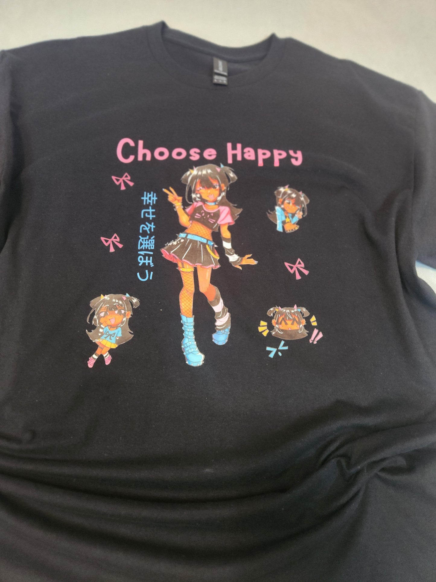 Choose Happy Black T-Shirt