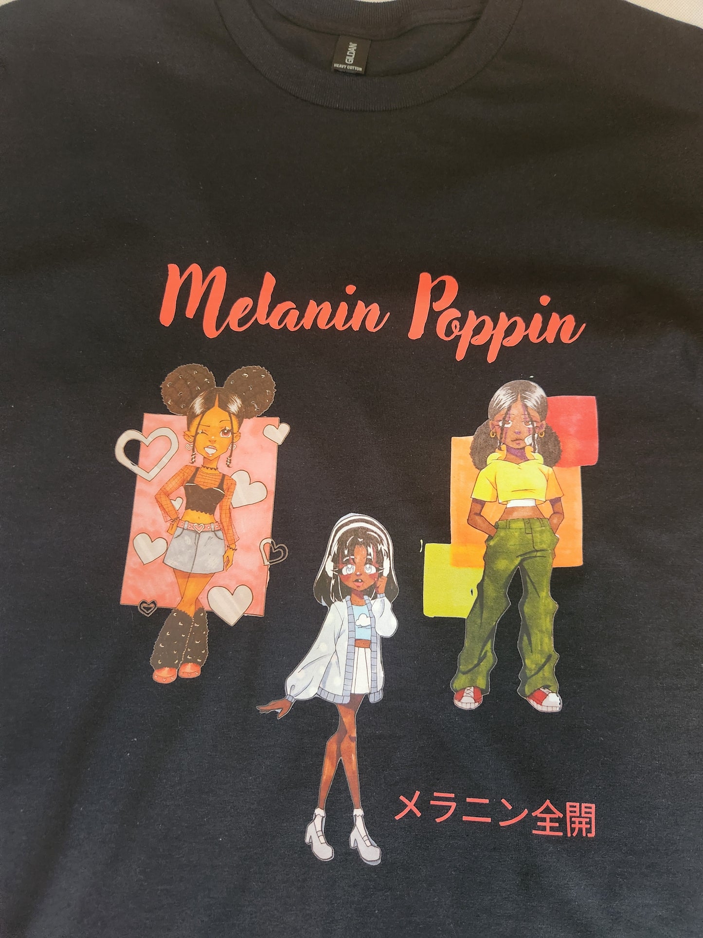 Melanin Poppin Black T-Shirt