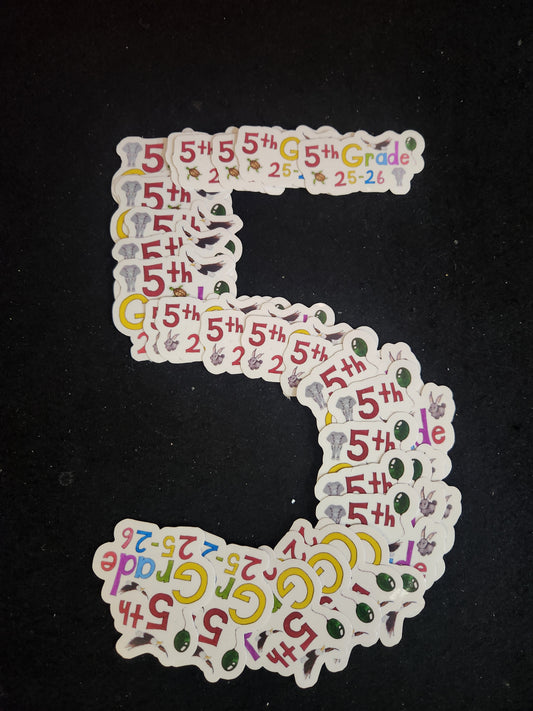 5th Grade Stickers 2025–2026 School Year Edition