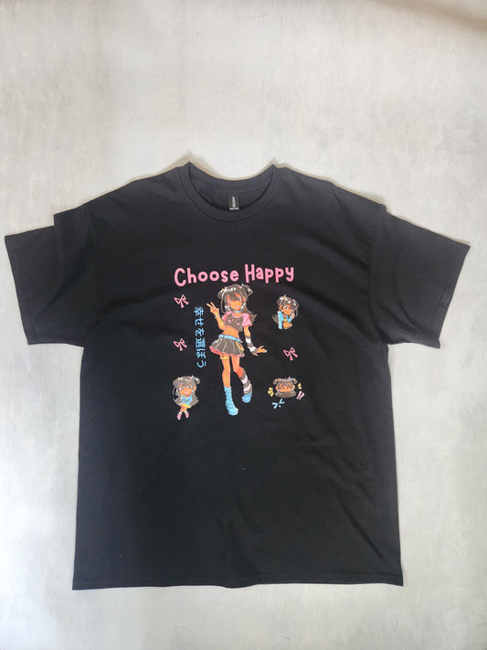 Choose Happy Black T-Shirt