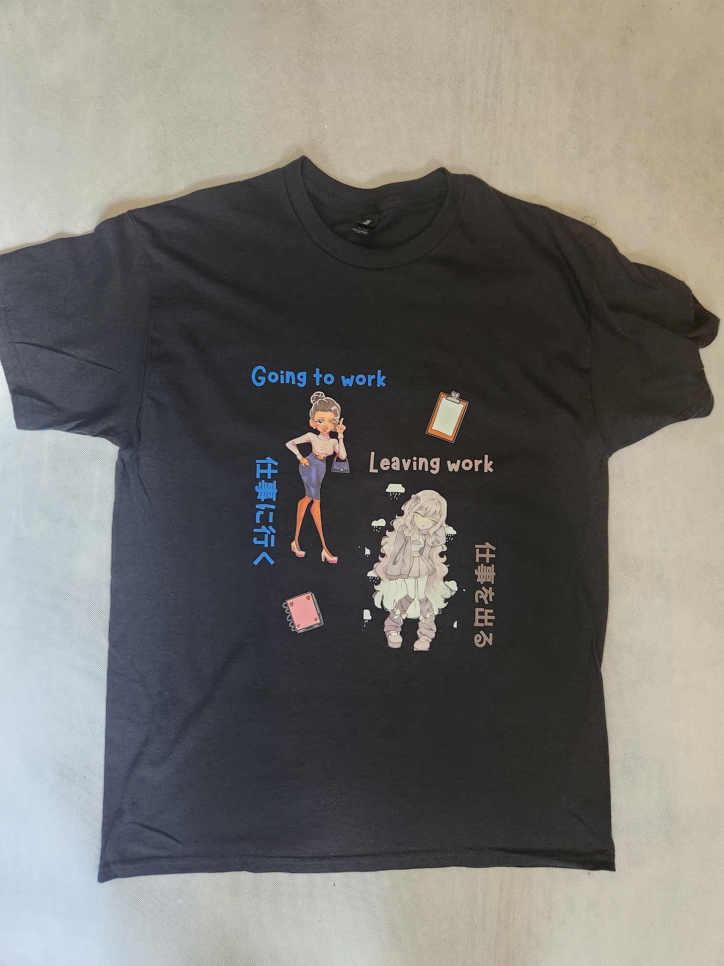 Going to and Leaving Work Black T-Shirt