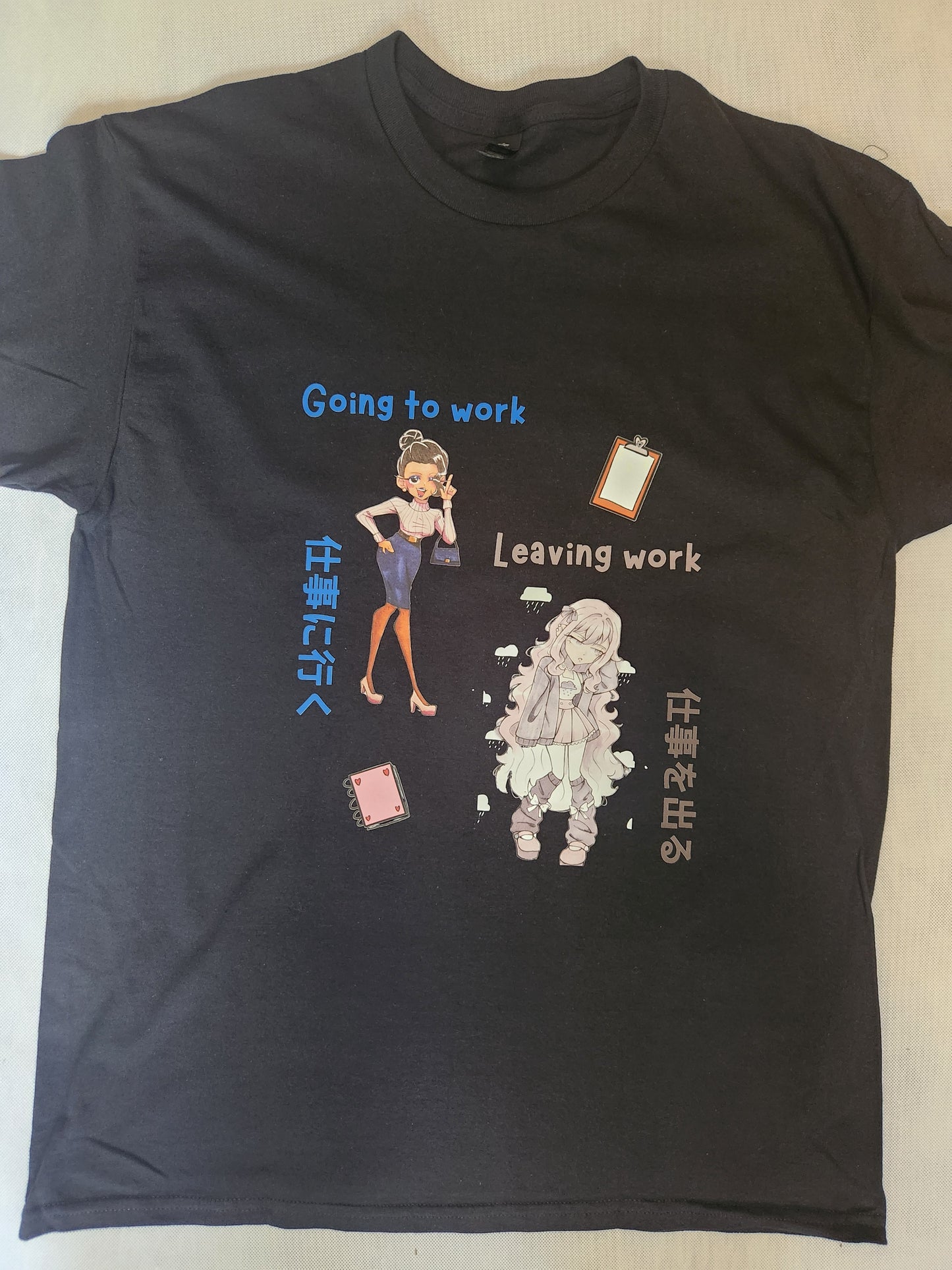 Going to and Leaving Work Black T-Shirt