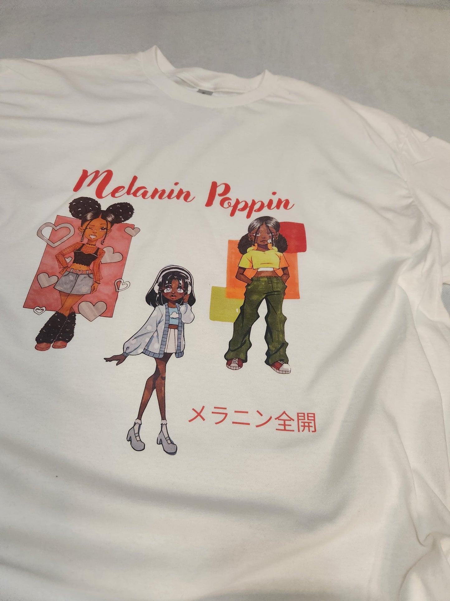 Melanin Poppin White T-Shirt