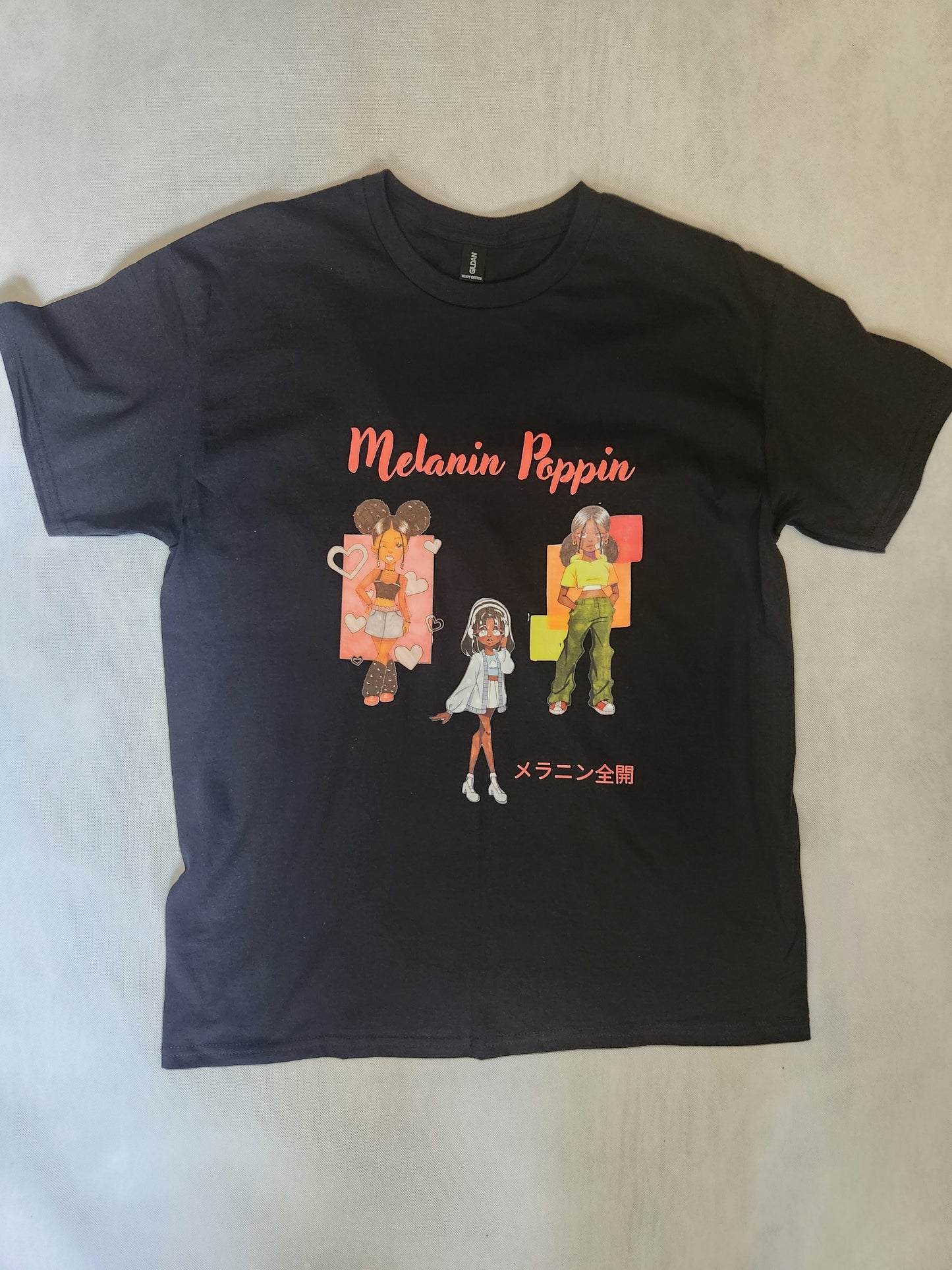 Melanin Poppin Black T-Shirt
