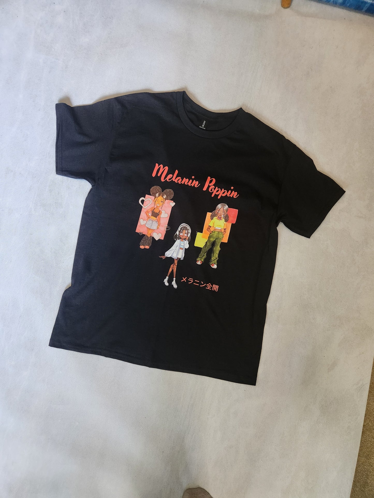 Melanin Poppin Black T-Shirt