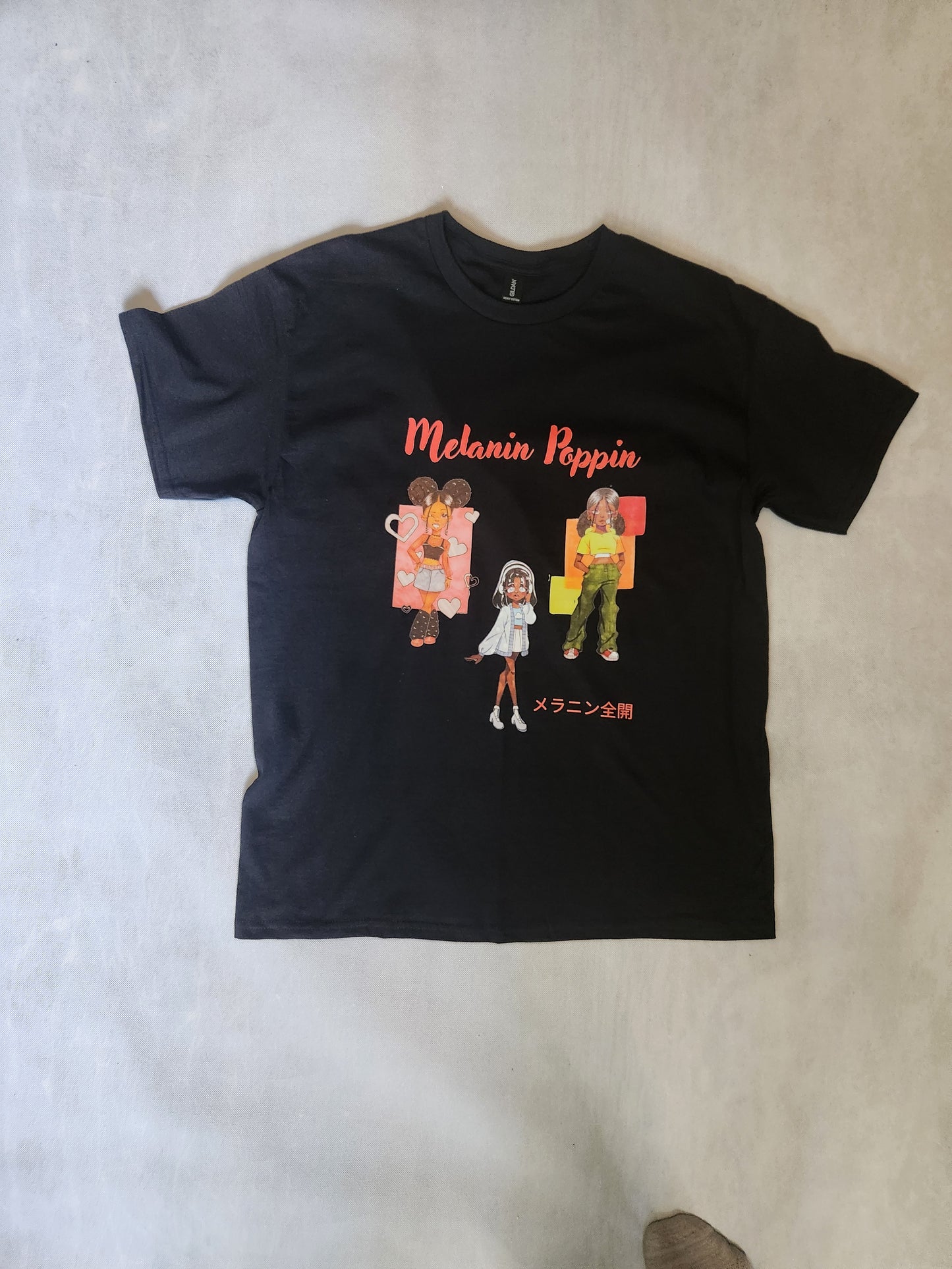 Melanin Poppin Black T-Shirt