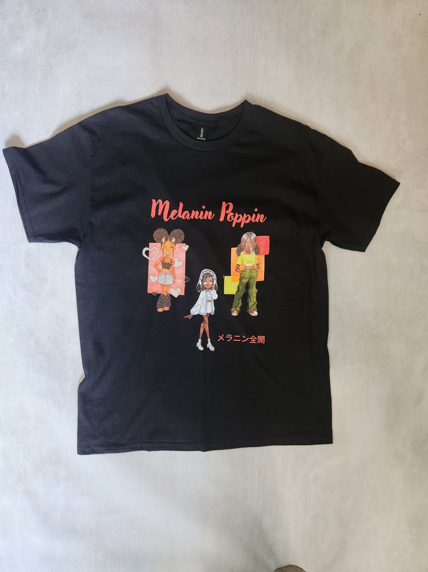 Melanin Poppin Black T-Shirt