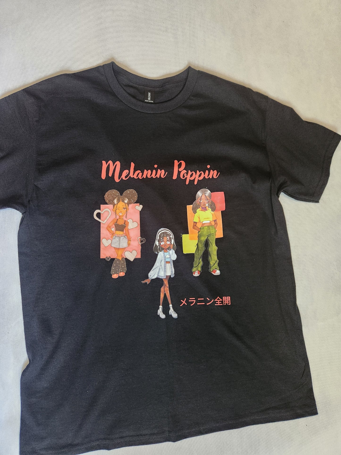 Melanin Poppin Black T-Shirt