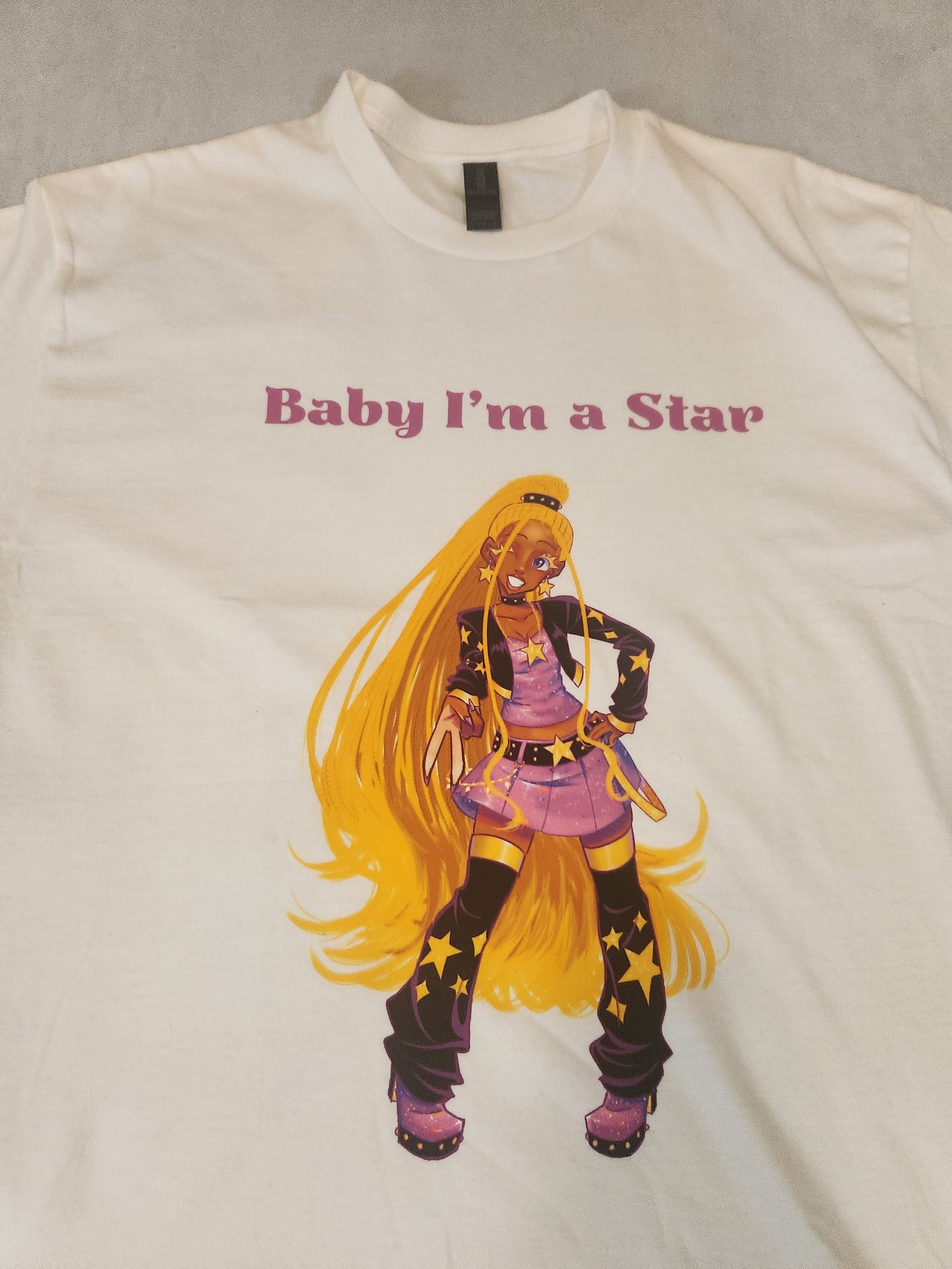 Purple Star Standing White T-Shirt