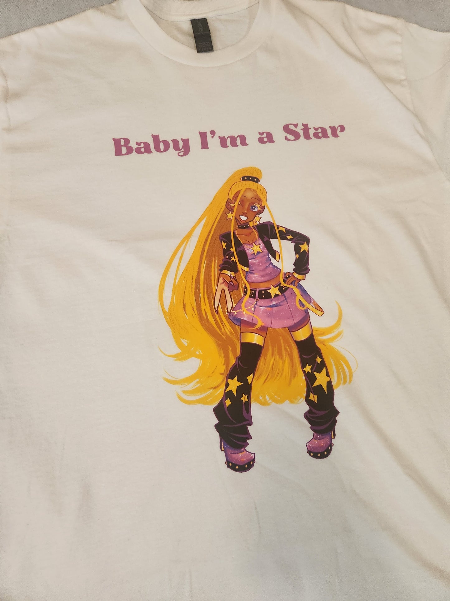Purple Star Standing White T-Shirt